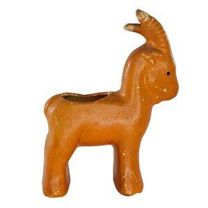Shawnee Pottery Goat Ram Planter Orange USA